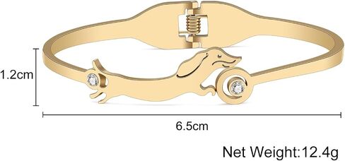 YAYAKO Matching Dog Bracelets Bangle Jewelry Stainless Steel 18K Gold Bracelets for Women Girls Charms Dachshund Gifts in Kuwait