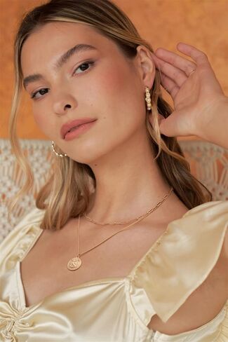 SOFYBJA Dainty 18k الذهب الطبقات بيان القلائد قلادة للنساء صغيرة لطيف قفل مفتاح قلادة شخصية مزدوجة الطبقات سلسلة القلائد للفتيات في سن المراهقة in Kuwait