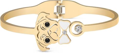 YAYAKO Matching Dog Bracelets Bangle Jewelry Stainless Steel 18K Gold Bracelets for Women Girls Charms Dachshund Gifts in Kuwait