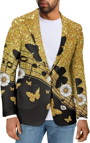 Sprowallow Men's Casual Blazer Trendy Jacket Sports Coat Fit One Button Business Suit with 2 Pockets in Saudi Arabia
