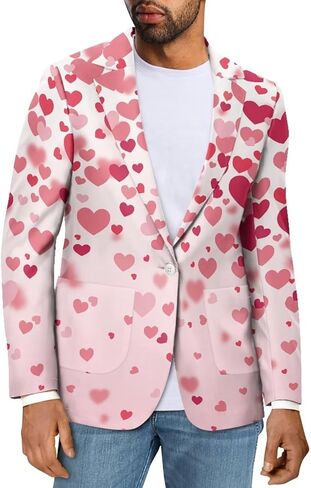 Sprowallow Men's Casual Blazer Trendy Jacket Sports Coat Fit One Button Business Suit with 2 Pockets in Saudi Arabia