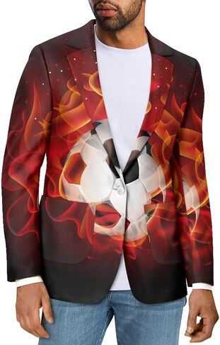 Sprowallow Men's Casual Blazer Trendy Jacket Sports Coat Fit One Button Business Suit with 2 Pockets in Saudi Arabia