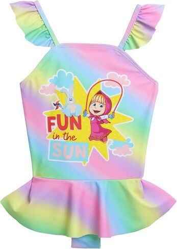 بدلة سباحة قطعة واحدة بأشرطة كتف قوس قزح للفتيات من ماشا آند ذا بير in Kuwait