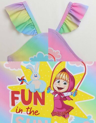 بدلة سباحة قطعة واحدة بأشرطة كتف قوس قزح للفتيات من ماشا آند ذا بير in Kuwait