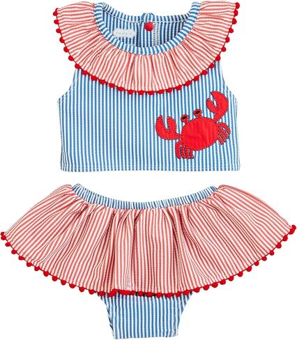 Mud Pie Girls' Standard Seersucker Crab 2pc Swimsuit in Saudi Arabia