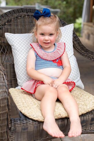 Mud Pie Girls' Standard Seersucker Crab 2pc Swimsuit in Saudi Arabia