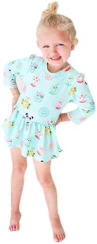 ملابس السباحة الفاخرة ذات الأكمام الطويلة ذات التنورة الدوارة من الطفح الجلدي in Kuwait