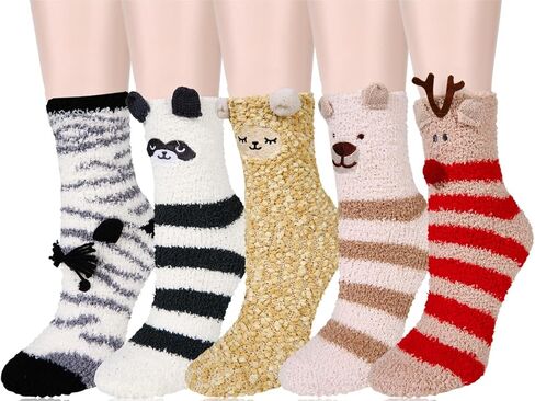 Benefeet Sox Womens Fuzzy Socks Cute Animal Fluffy Soft Socks Funny Plush Cozy Socks Warm Winter Sleep Socks Christmas Gifts in Saudi Arabia