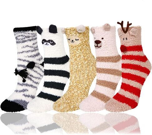Benefeet Sox Womens Fuzzy Socks Cute Animal Fluffy Soft Socks Funny Plush Cozy Socks Warm Winter Sleep Socks Christmas Gifts in Saudi Arabia