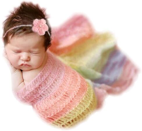 Newborn Baby Photography Shoot Props Outfits Headband Rainbow Tassel Blanket For Boy Girls Photo Props in Saudi Arabia