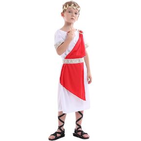 زي Funivals Toga للأولاد والبنات، فستان الهالوين الكلاسيكي للإله الروماني، ملابس يونانية قديمة للأطفال in Kuwait