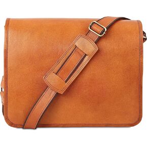 حقيبة كمبيوتر محمول على الكتف من URBAN LEATHER - حقيبة يد مصنوعة يدويًا باللون البني العتيق للرجال in Kuwait