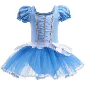 DYMCII Baby Girls Princess Ballet Dress Short Sleeve Leotards Skirted Tutu Dancewear Halloween Christmas Party Fancy Costume
