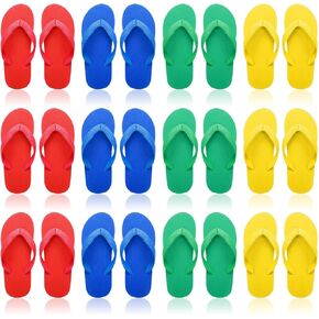 Halfchet Pack of 12 Unisex Kids' Flip Flops Bulk Multi Colors Child Boys Girls Flip Flops for Big Kids Non Slip Kids' Flip Flops for Summer Sport Beach Pool Party and Water Games in Saudi Arabia