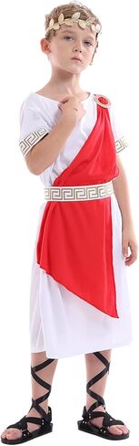 زي Funivals Toga للأولاد والبنات، فستان الهالوين الكلاسيكي للإله الروماني، ملابس يونانية قديمة للأطفال in Kuwait