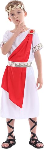 زي Funivals Toga للأولاد والبنات، فستان الهالوين الكلاسيكي للإله الروماني، ملابس يونانية قديمة للأطفال in Kuwait