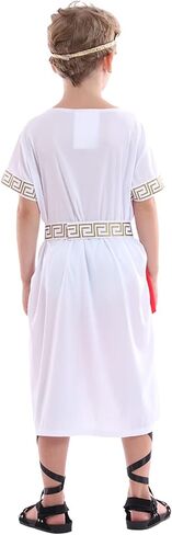 زي Funivals Toga للأولاد والبنات، فستان الهالوين الكلاسيكي للإله الروماني، ملابس يونانية قديمة للأطفال in Kuwait