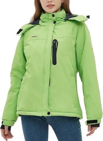 Kugnala Women‘s Waterproof Winter Jacket Skiing Warm Fleece Snow Coat Hooded Windproof Raincoat S-3XL in Kuwait