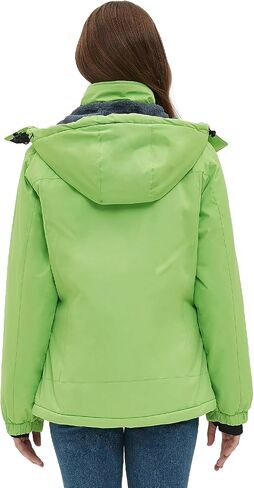 Kugnala Women‘s Waterproof Winter Jacket Skiing Warm Fleece Snow Coat Hooded Windproof Raincoat S-3XL in Kuwait