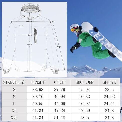 Kugnala Women‘s Waterproof Winter Jacket Skiing Warm Fleece Snow Coat Hooded Windproof Raincoat S-3XL in Kuwait