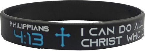 LG Gifts Ltd. Religious Black Rubber Bible Verse Faith Bracelet | Coloured Silicone Christian Wristband For Men and Women in Saudi Arabia