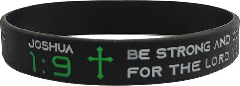 LG Gifts Ltd. Religious Black Rubber Bible Verse Faith Bracelet | Coloured Silicone Christian Wristband For Men and Women in Saudi Arabia