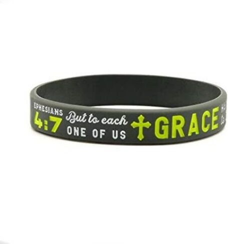 LG Gifts Ltd. Religious Black Rubber Bible Verse Faith Bracelet | Coloured Silicone Christian Wristband For Men and Women in Saudi Arabia