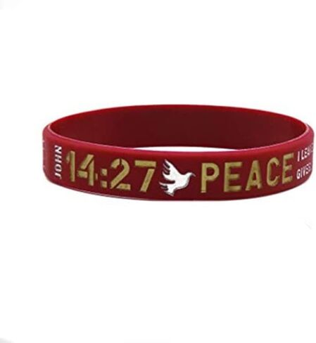 LG Gifts Ltd. Religious Black Rubber Bible Verse Faith Bracelet | Coloured Silicone Christian Wristband For Men and Women in Saudi Arabia
