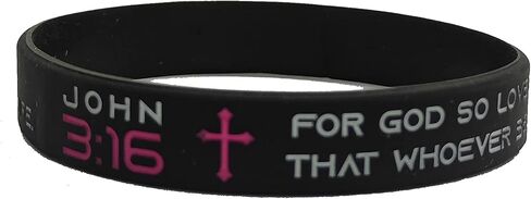 LG Gifts Ltd. Religious Black Rubber Bible Verse Faith Bracelet | Coloured Silicone Christian Wristband For Men and Women in Saudi Arabia