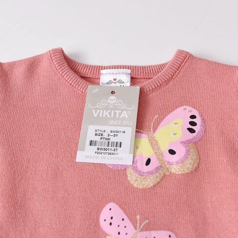 VIKITA Girls Knitted Dress Long Sleeve Sweater Tutu Tulle Party Dresses Toddler Kids Birthday Outfit in Kuwait