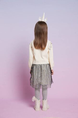 VIKITA Girls Knitted Dress Long Sleeve Sweater Tutu Tulle Party Dresses Toddler Kids Birthday Outfit in Saudi Arabia