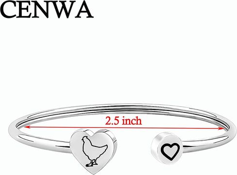 CENWA Pet Lover Gift Poultry Lover Gift Chicken Charm Bracelet Chicken Jewelry Chicken Lover Gift in Saudi Arabia
