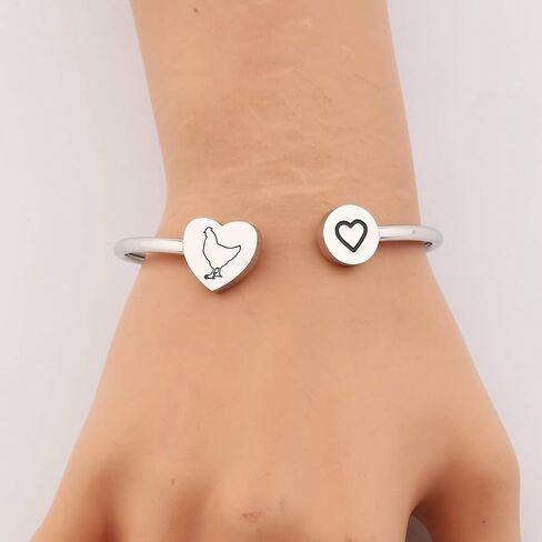 CENWA Pet Lover Gift Poultry Lover Gift Chicken Charm Bracelet Chicken Jewelry Chicken Lover Gift in Saudi Arabia