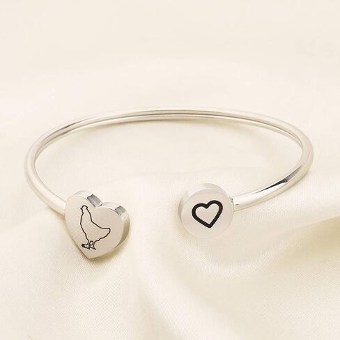 CENWA Pet Lover Gift Poultry Lover Gift Chicken Charm Bracelet Chicken Jewelry Chicken Lover Gift in Saudi Arabia