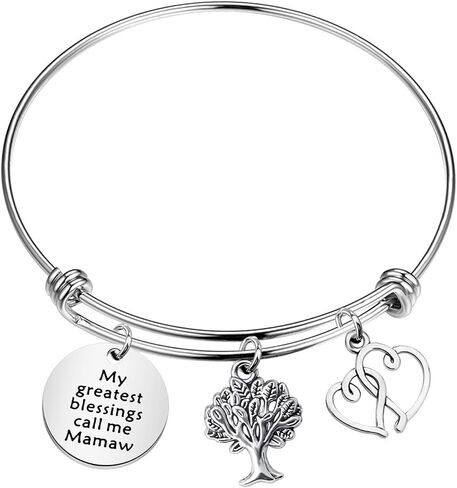 AKTAP My Greatest Blessings Call Me Mamaw Jewelry Grandma Bracelet Grandmother Gift from Grandson Granddaughter in Saudi Arabia