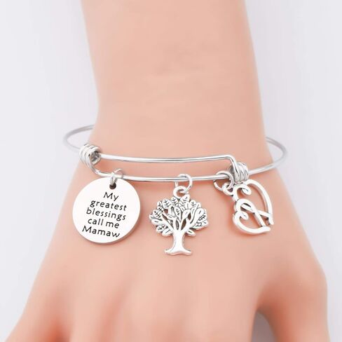 AKTAP My Greatest Blessings Call Me Mamaw Jewelry Grandma Bracelet Grandmother Gift from Grandson Granddaughter in Saudi Arabia