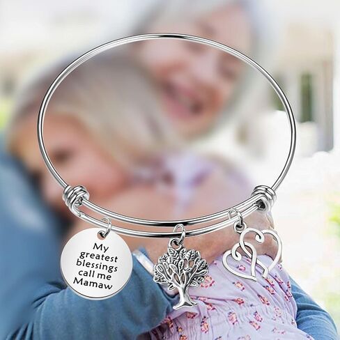 AKTAP My Greatest Blessings Call Me Mamaw Jewelry Grandma Bracelet Grandmother Gift from Grandson Granddaughter in Saudi Arabia