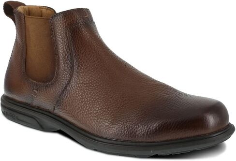 حذاء رجالي من Florsheim Work Loedin مصنوع من الفولاذ عند أصابع القدم سهل الارتداء باللون البني - عرض 9 X in Saudi Arabia