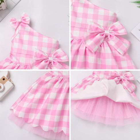 Baby Girl Pink Gingham Outfit Pink Plaid Dress with Hat Toddler Blue White Polka Dot Princess Dress Outfits in Saudi Arabia