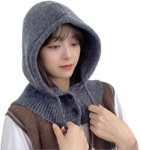 WITHMOONS Scarf Infinity Hood Winter Hat - Womens Neck Warmer Balaclava - Ribbed Knitted Hoodie Beanie YZX0230 in Kuwait