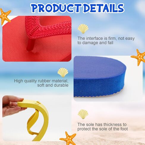 Halfchet Pack of 12 Unisex Kids' Flip Flops Bulk Multi Colors Child Boys Girls Flip Flops for Big Kids Non Slip Kids' Flip Flops for Summer Sport Beach Pool Party and Water Games in Saudi Arabia