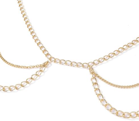 Cosydays Punk Harness Belly Chain Gold Beach Body Chain Summer Chain Bikini Waist Sexy Party Body Chain Jewelry for Women and Girls in Saudi Arabia
