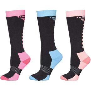 TuffRider Riding sock pack of 3 assorted one size,Charcoal/Neon Pink, Charcoal/Neon Blue, Charcoal/Neon Peach,One Size in Saudi Arabia