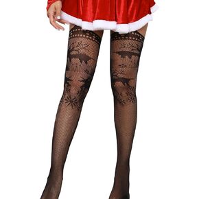 Lunedear Womens Fishnet Suspender Stockings, Black, One size in Kuwait