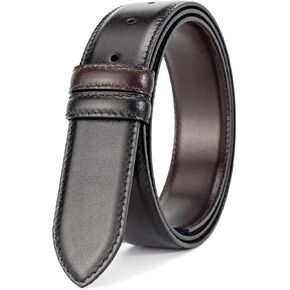 Vatee's Reversible Genuine Leather Belts without Buckle For Men Replacement Belt Strap 1.34"/1.5" Wide