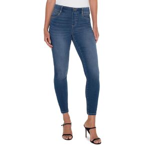 بنطلون جينز نسائي من Liverpool Gia Glider سهل الارتداء إلى الأبد مناسب للكاحل وضيق متوسط ​​الارتفاع من قماش الدنيم المطاطي 28 بوصة في Buckthorn in Kuwait