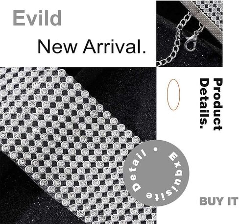 EVILD Glitter Rhinestone Anklet Silver Tassel Fashion Crystal Ankle Bracelet Sparky Party Club Anklets Tennis Rhinestone Foot Jewelry for Women and Girls in Kuwait