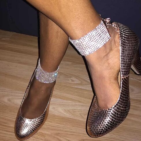 EVILD Glitter Rhinestone Anklet Silver Tassel Fashion Crystal Ankle Bracelet Sparky Party Club Anklets Tennis Rhinestone Foot Jewelry for Women and Girls in Kuwait