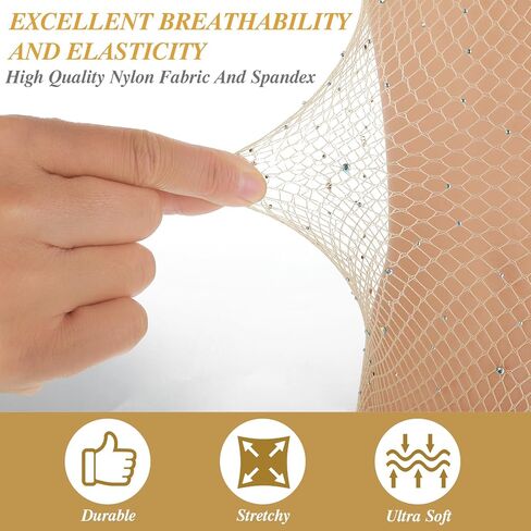 جوارب Grevosea Fishnet للنساء، زوجان من شباك صيد السمك من حجر الراين، جوارب نسائية مثيرة لامعة لامعة للحفلات والحفلات الموسيقية، جوارب شبكية لعيد الهالوين in Kuwait