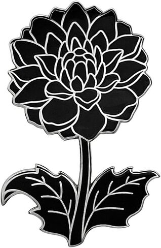 Pinsanity Black Dahlia Flower Enamel Lapel Pin in Saudi Arabia